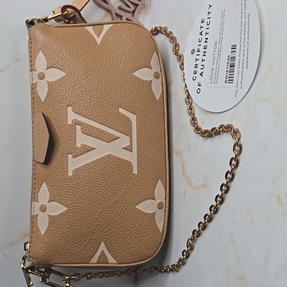 Louis Vuitton Empreinte Monogram Giant Multi Pochette Accessories Arizona Creme - Picture 3 of 16